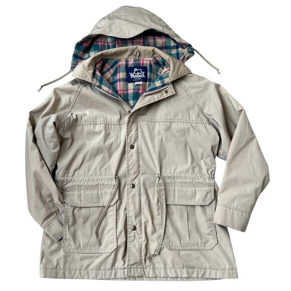 Woolrich Wool Blend Lined Hooded Barn Chore Coat Jacket Approx. Sz M - Picture 2 of 8